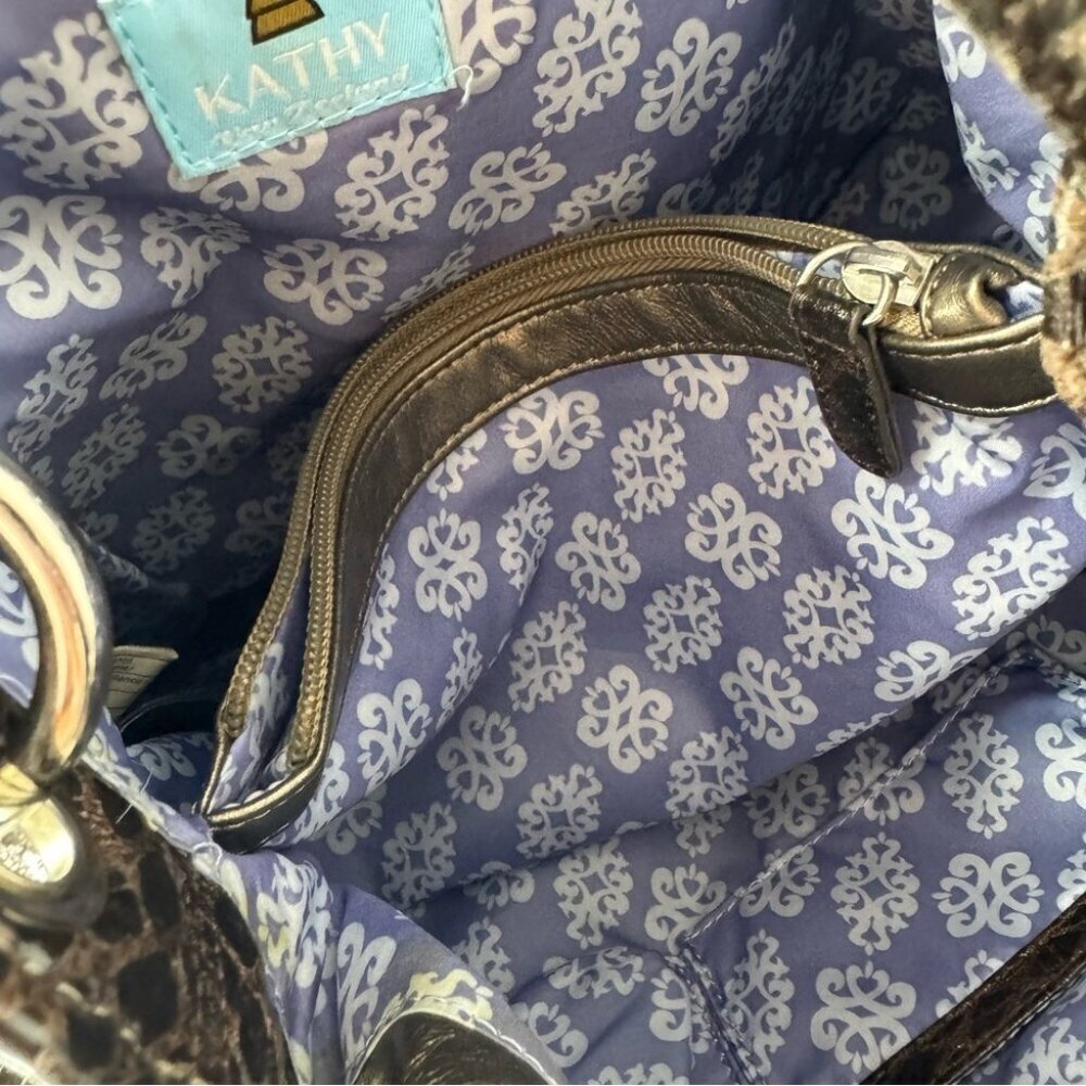 Kathy Van Zeeland bag purse vintage 2000s snake Elegant Black Gold Women's Bag - Picture 6 of 14